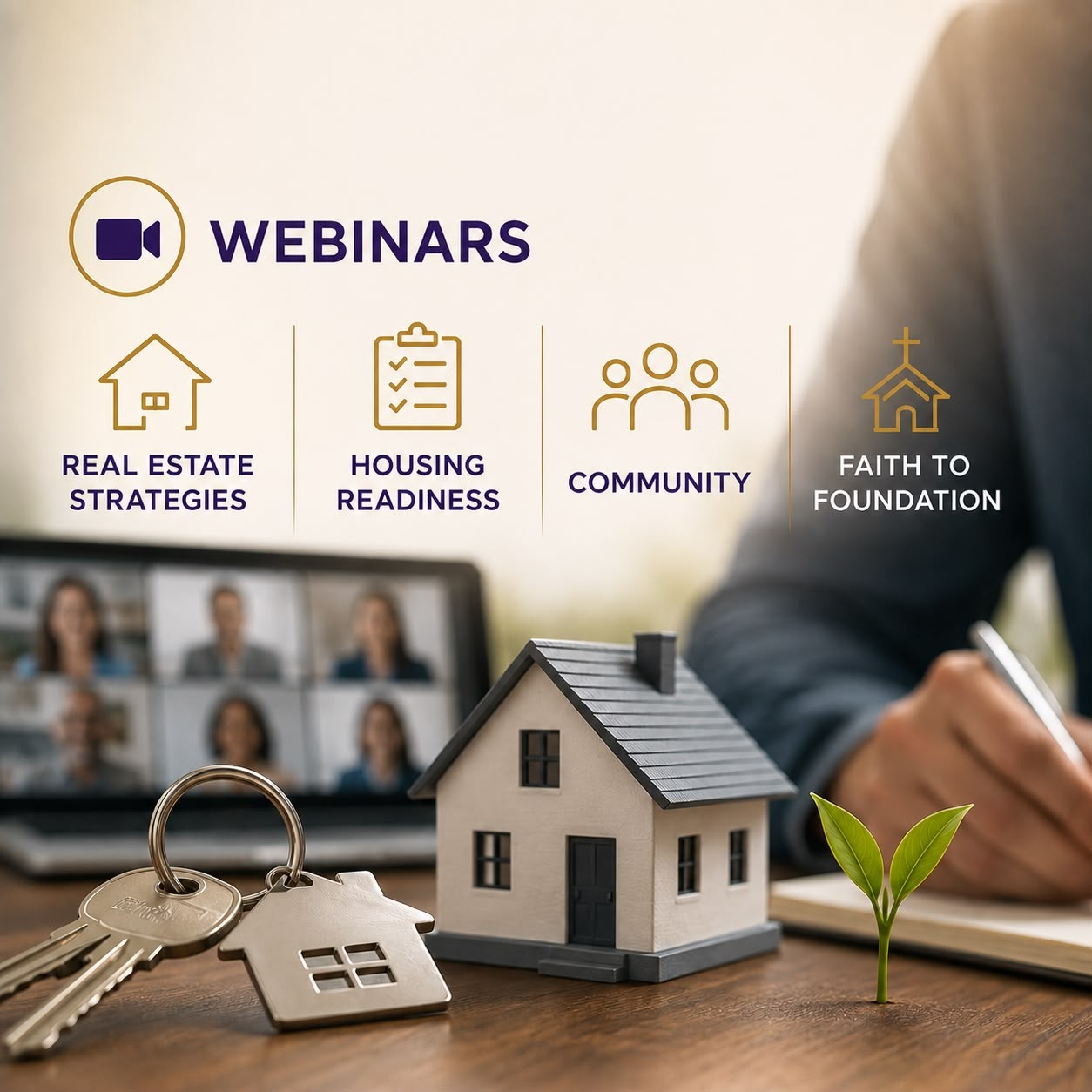Webinars: real estate strategies, housing readiness, community, faith to foundation