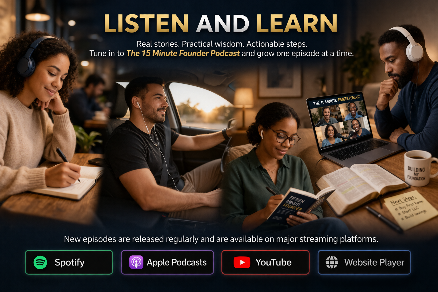 Listen and learn — podcast available on major platforms